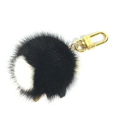 LOUIS VUITTON M63094 Animal Fur Portocle Wild Panda Bag Charm Keychain Leather Mink Women's Black