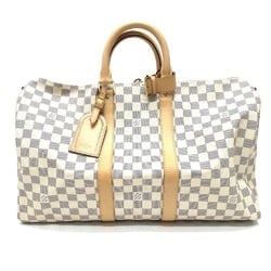 LOUIS VUITTON N48223 Damier Azur Keepall Bandouliere 45 Boston Bag Canvas Women's White