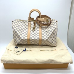 LOUIS VUITTON N48223 Damier Azur Keepall Bandouliere 45 Boston Bag Canvas Women's White