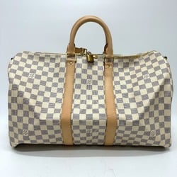 LOUIS VUITTON N48223 Damier Azur Keepall Bandouliere 45 Boston Bag Canvas Women's White