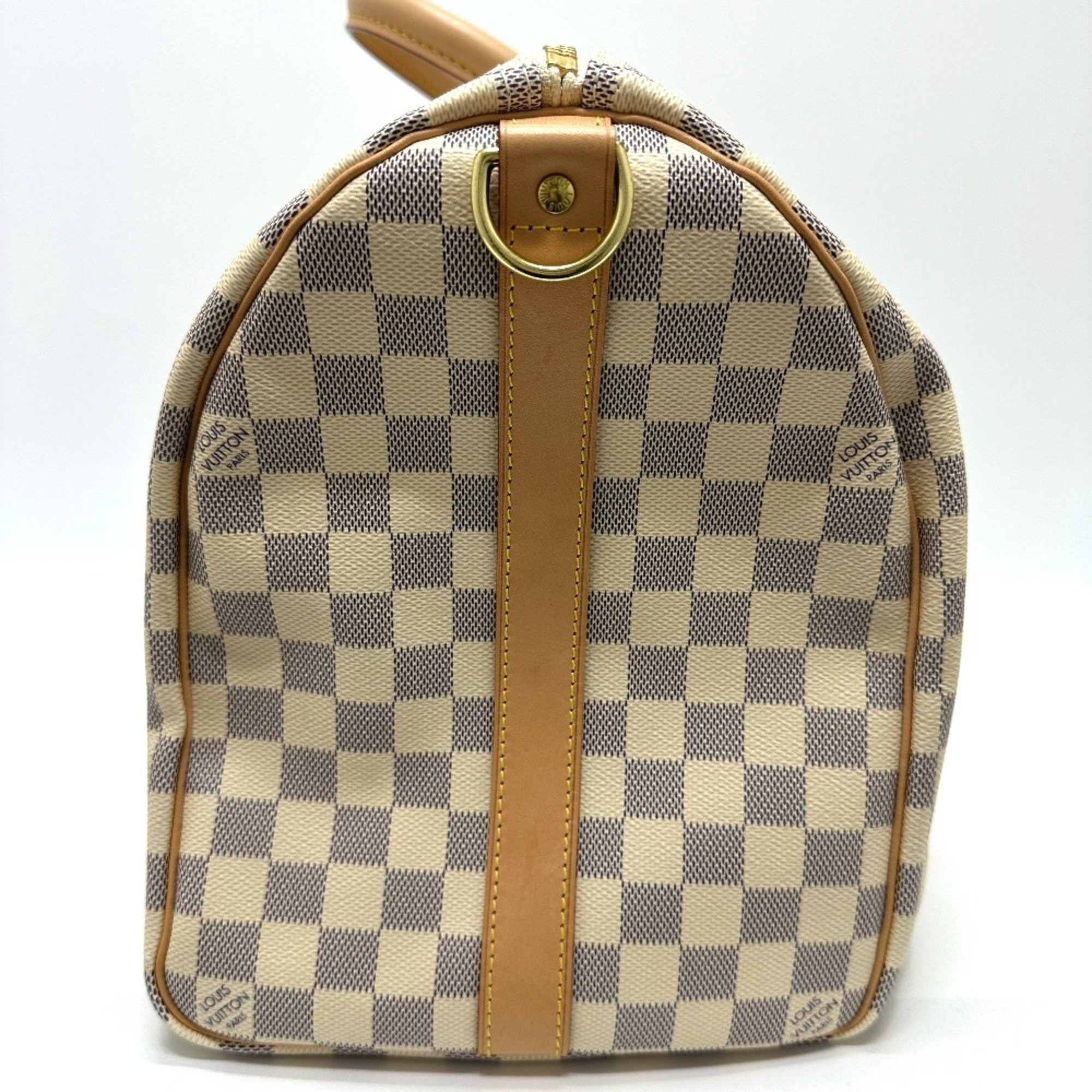 LOUIS VUITTON N48223 Damier Azur Keepall Bandouliere 45 Boston Bag Canvas Women's White