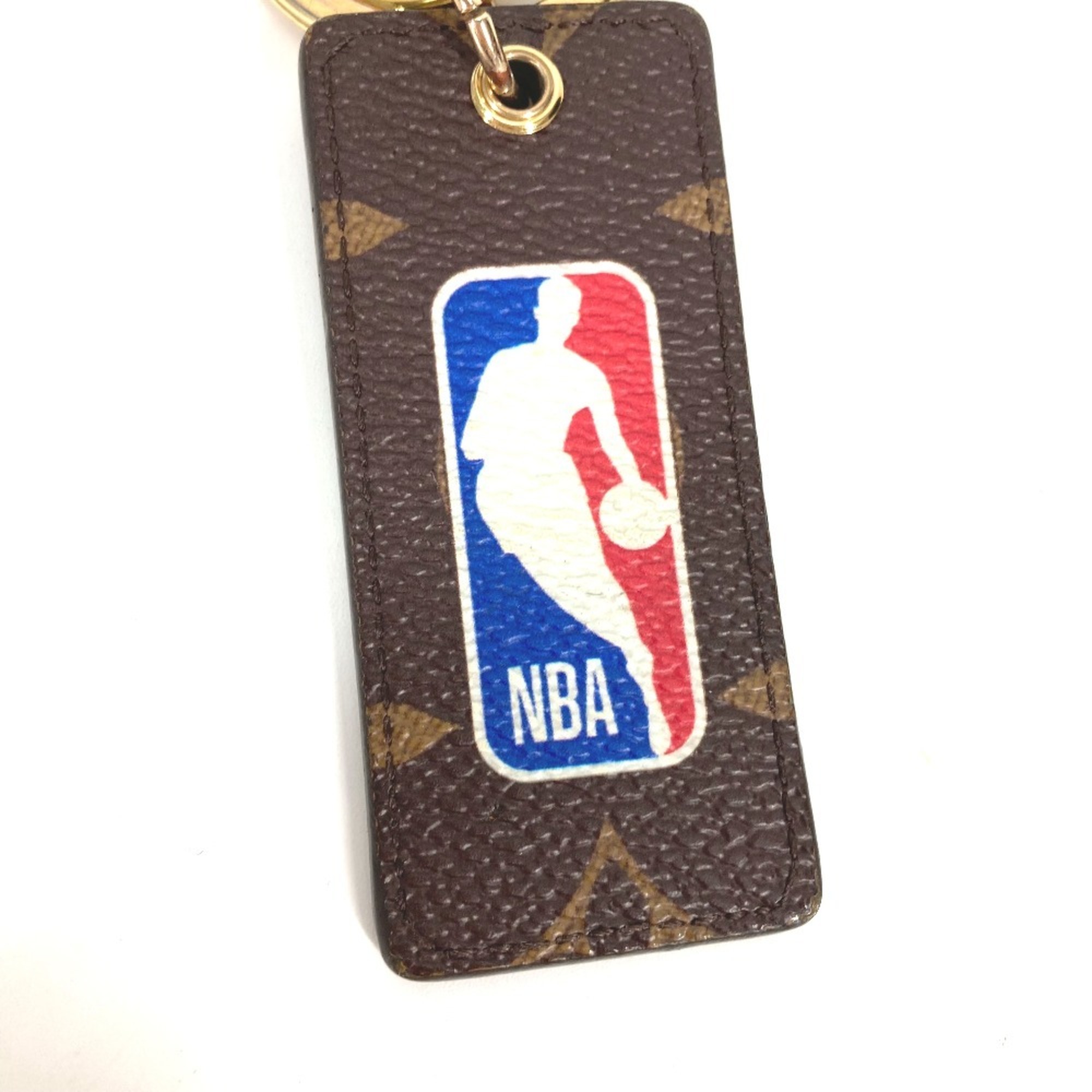 LOUIS VUITTON MP3019 NBA Collaboration Portocle Monogram Letters Bag Charm Keychain Canvas Men's Brown