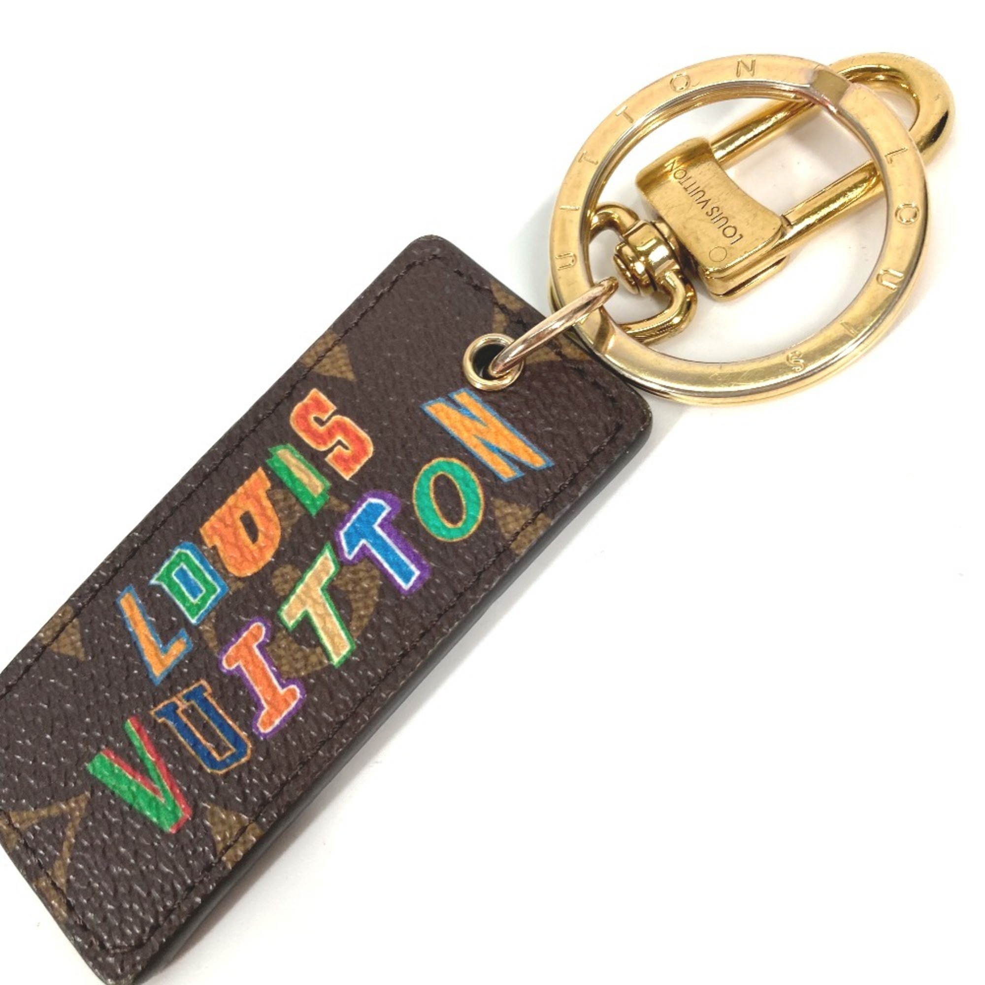 LOUIS VUITTON MP3019 NBA Collaboration Portocle Monogram Letters Bag Charm Keychain Canvas Men's Brown