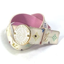 LOUIS VUITTON M9627 Monogram Multicolor Santur T&B Belt Canvas Women's Blanc White