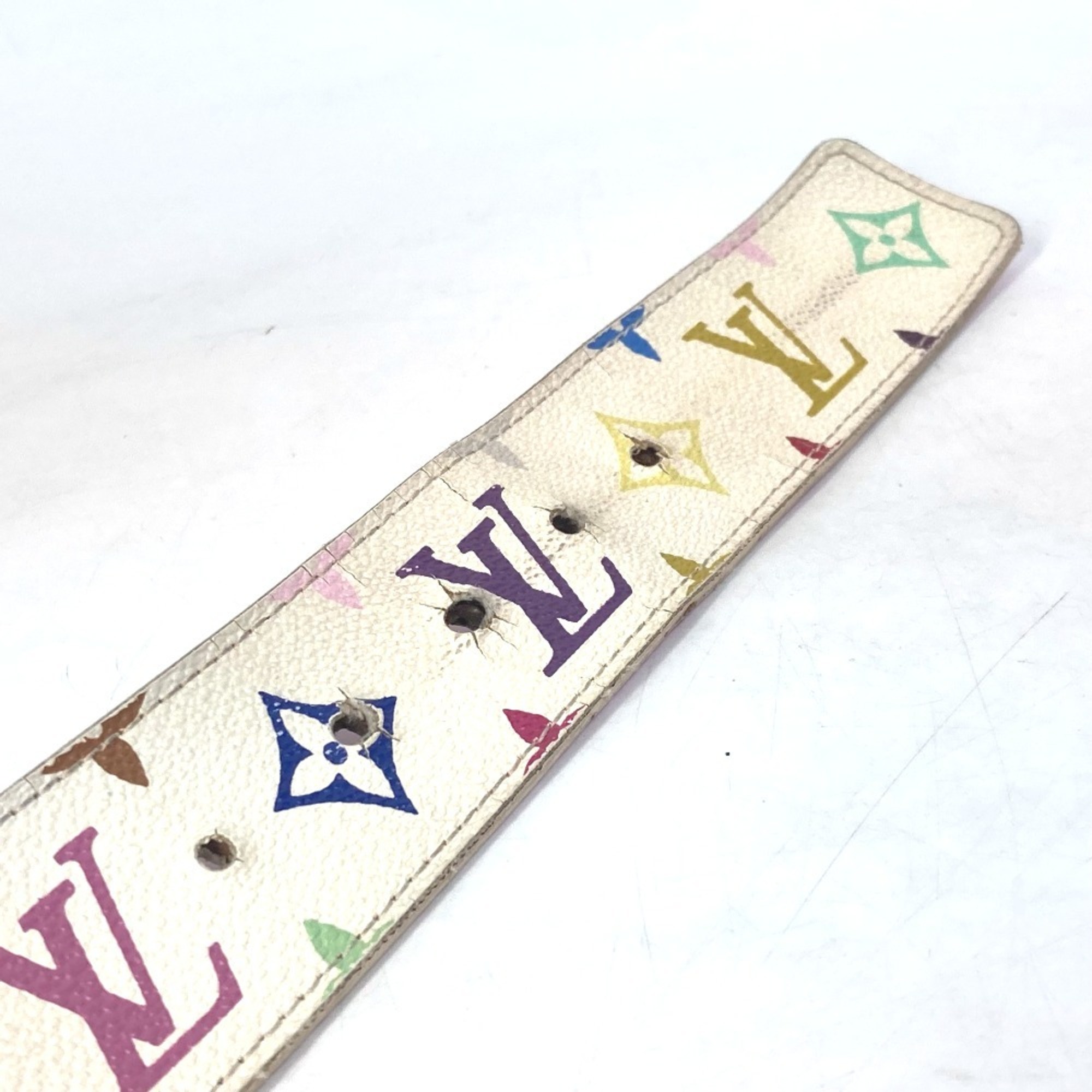 LOUIS VUITTON M9627 Monogram Multicolor Santur T&B Belt Canvas Women's Blanc White