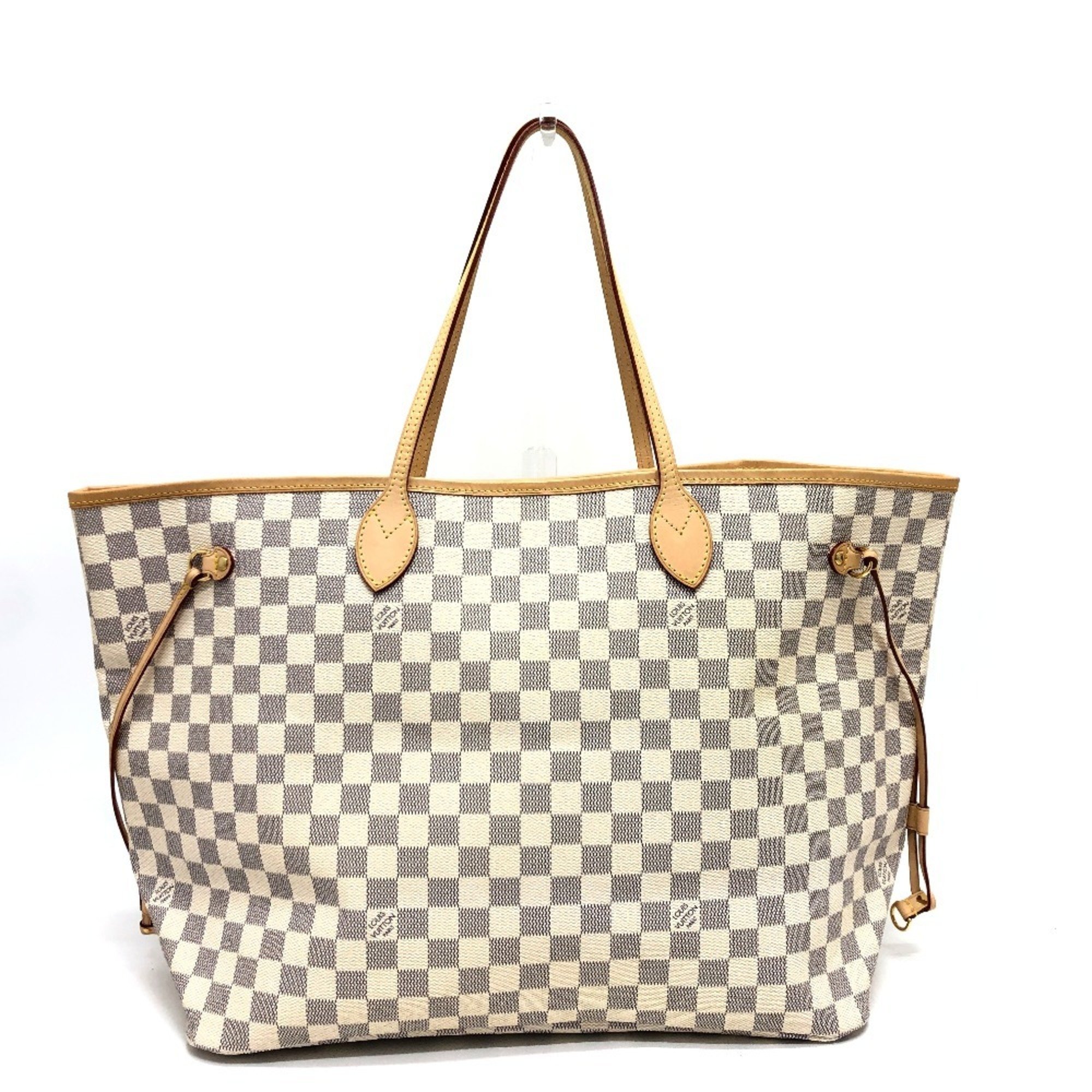 LOUIS VUITTON Louis Vuitton N51108 Neverfull GM Tote Bag Handbag Damier Azur Canvas Women's White