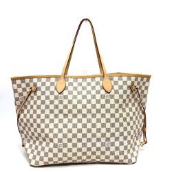 LOUIS VUITTON Louis Vuitton N51108 Neverfull GM Tote Bag Handbag Damier Azur Canvas Women's White