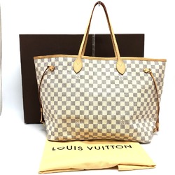 LOUIS VUITTON Louis Vuitton N51108 Neverfull GM Tote Bag Handbag Damier Azur Canvas Women's White