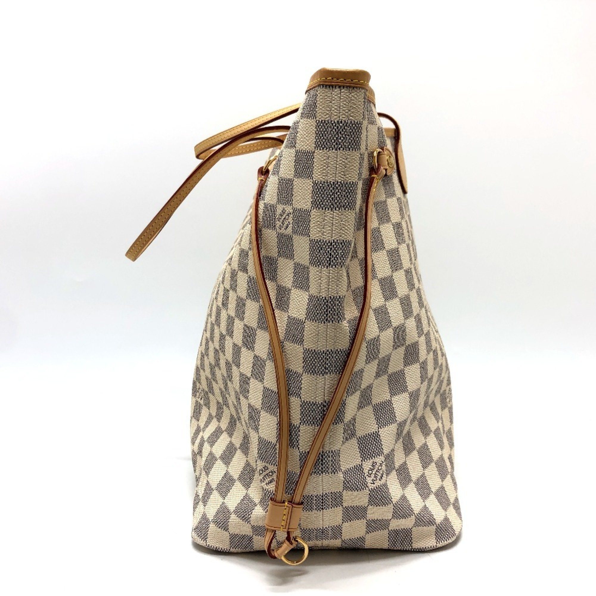 LOUIS VUITTON Louis Vuitton N51108 Neverfull GM Tote Bag Handbag Damier Azur Canvas Women's White