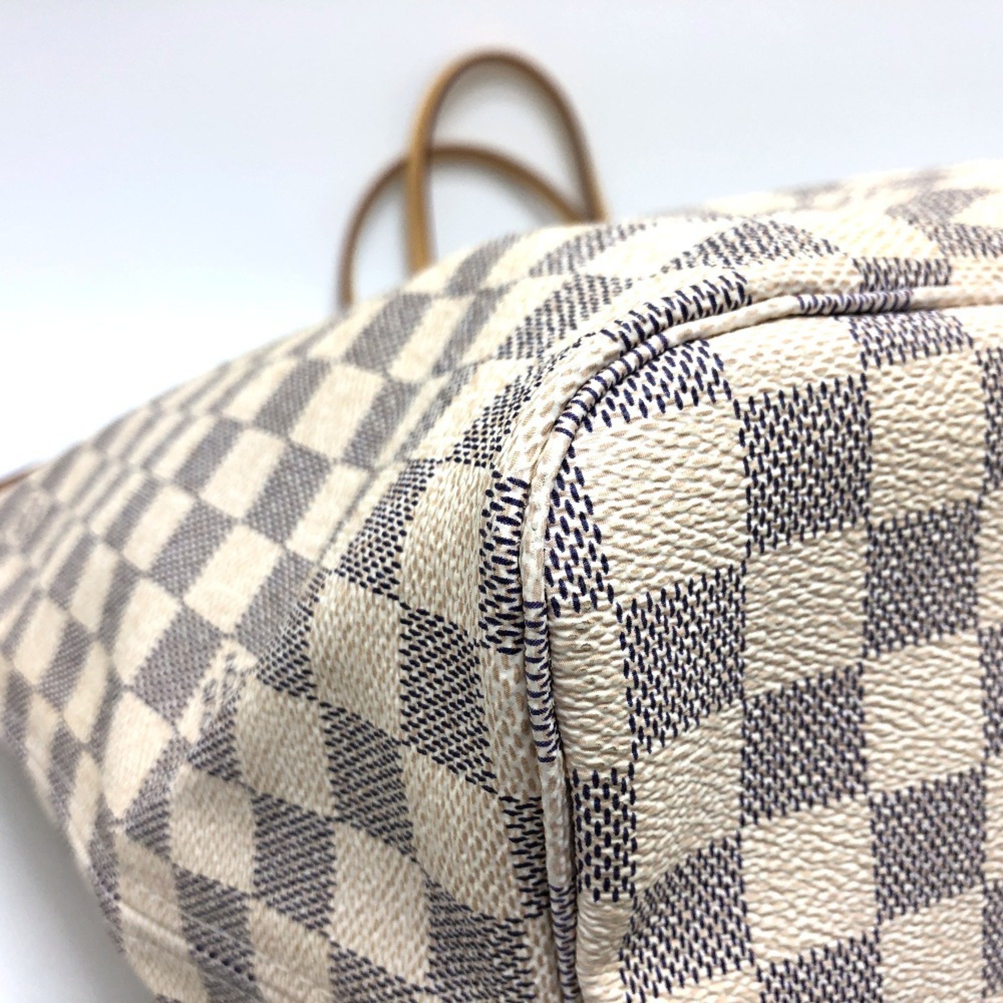 LOUIS VUITTON Louis Vuitton N51108 Neverfull GM Tote Bag Handbag Damier Azur Canvas Women's White