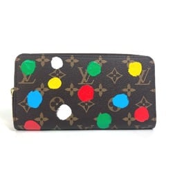 LOUIS VUITTON M81864 LV x YK Yayoi Kusama Zippy Wallet Round Zip Long Monogram Canvas Men's Women's Brown