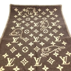 LOUIS VUITTON MP2260 Blanket Couverture Small Catgram Cat Animal Wool Cashmere Women's Brown