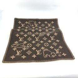 LOUIS VUITTON MP2260 Blanket Couverture Small Catgram Cat Animal Wool Cashmere Women's Brown