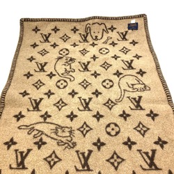 LOUIS VUITTON MP2260 Blanket Couverture Small Catgram Cat Animal Wool Cashmere Women's Brown