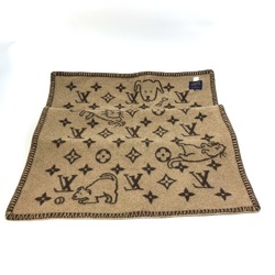 LOUIS VUITTON MP2260 Blanket Couverture Small Catgram Cat Animal Wool Cashmere Women's Brown