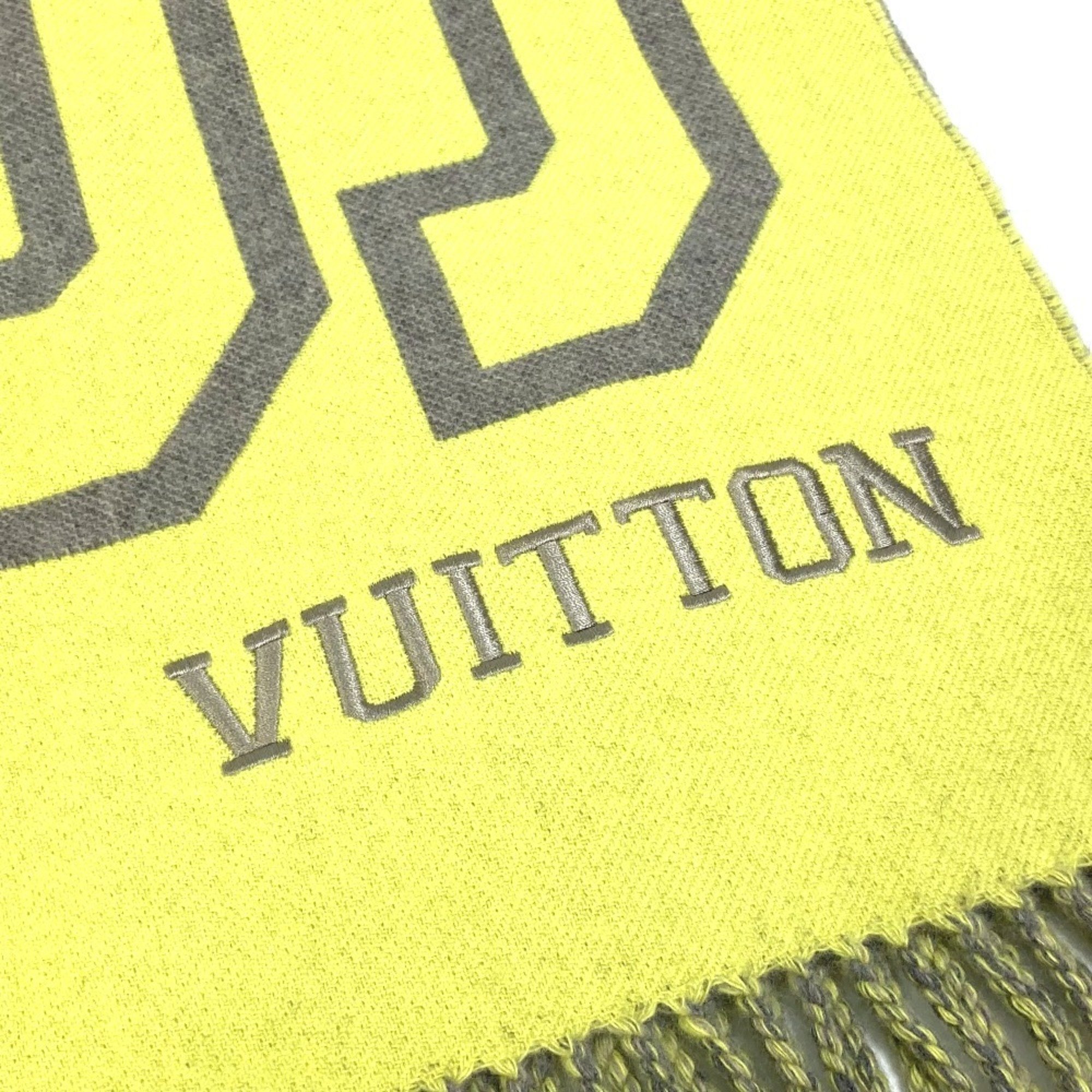 LOUIS VUITTON MP2154 Echarpe City Fluo Scarf Wool Cashmere Men's Yellow