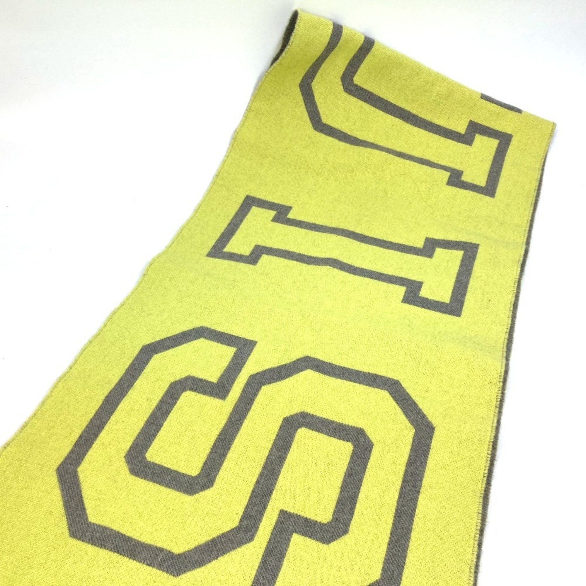 LOUIS VUITTON MP2154 Echarpe City Fluo Scarf Wool Cashmere Men's Yellow