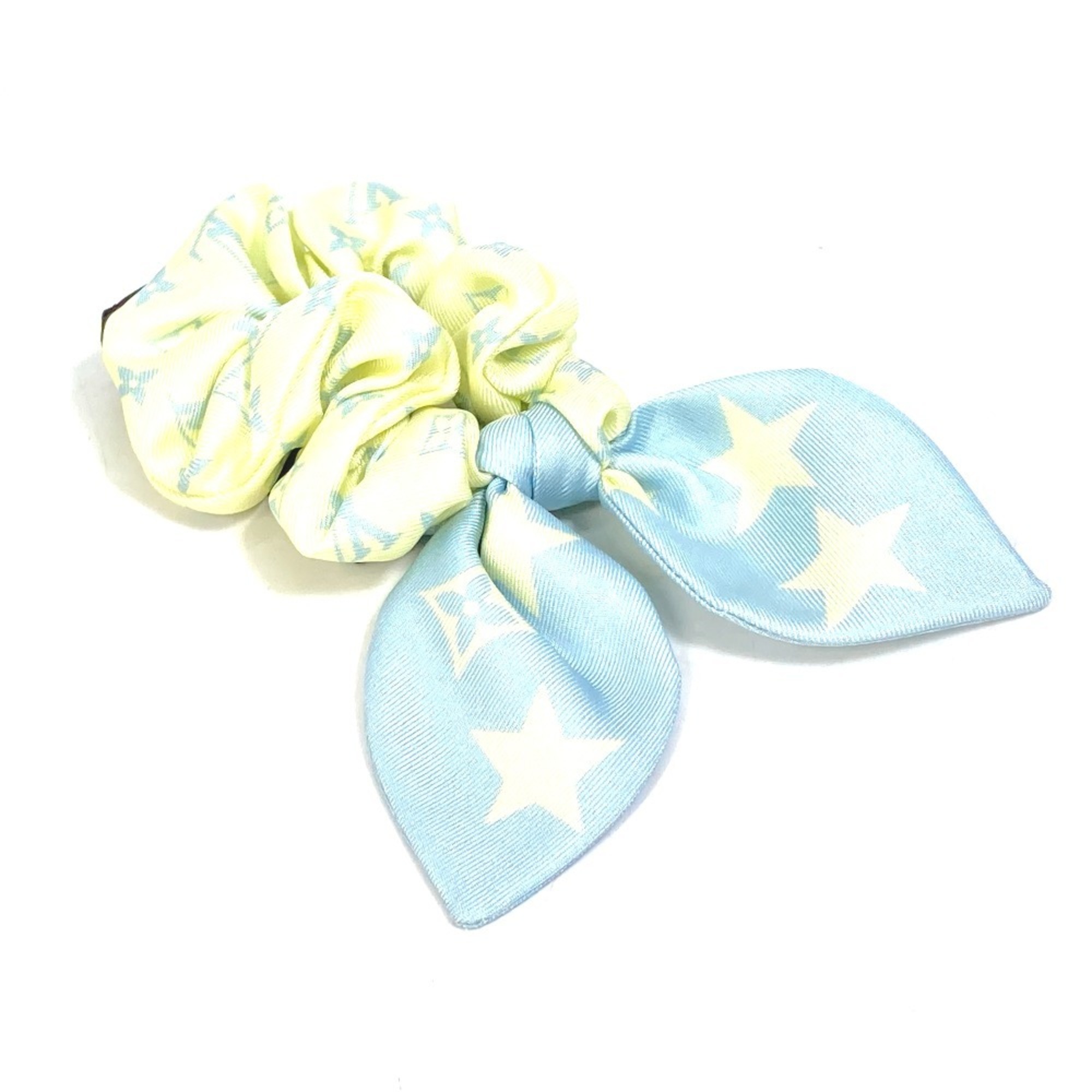 LOUIS VUITTON M77798 One piece only Monogram Star Scrunchie Summer Hair Silk Women's Yellow