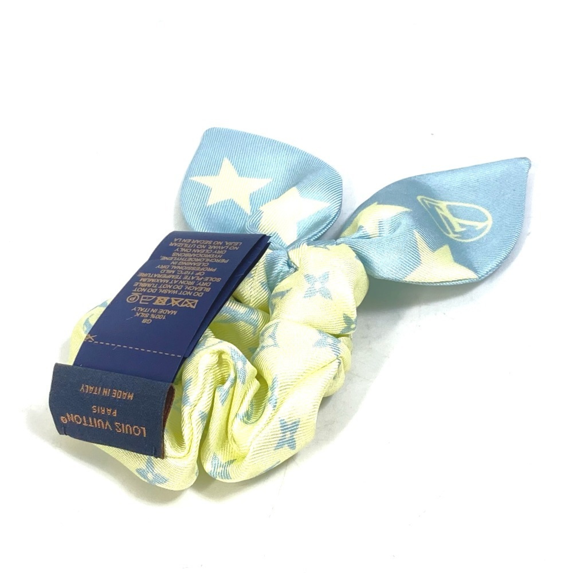 LOUIS VUITTON M77798 One piece only Monogram Star Scrunchie Summer Hair Silk Women's Yellow