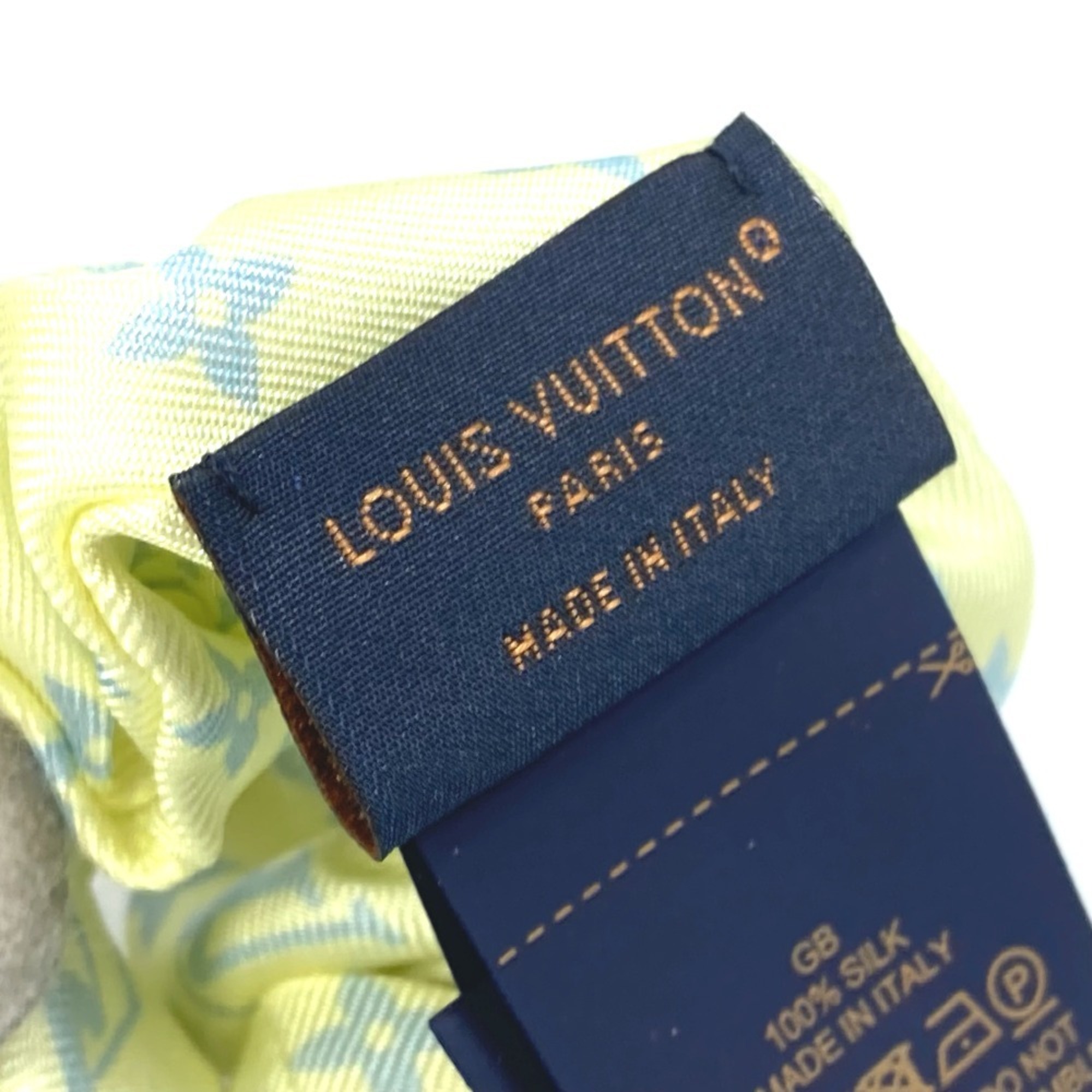 LOUIS VUITTON M77798 One piece only Monogram Star Scrunchie Summer Hair Silk Women's Yellow