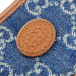 Gucci Wallet/Coin Case 697717 GG Denim Navy Brown Business Card Holder/Card Accessories Women's GUCCI