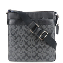 Coach Shoulder Bag F54781 Signature Leather Black Grey Women's Men's COACH