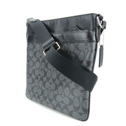 Coach Shoulder Bag F54781 Signature Leather Black Grey Women's Men's COACH