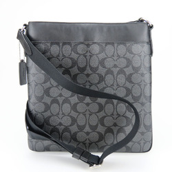 Coach Shoulder Bag F54781 Signature Leather Black Grey Women's Men's COACH