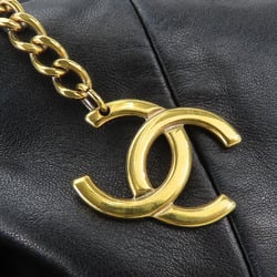 Chanel Shoulder Bag Croissant Lambskin Black No. 7 Chain Women's CHANEL