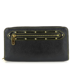 Louis Vuitton Long Wallet Zippy M93029 Suhali Round Leather Black Studs Women's LOUIS VUITTON