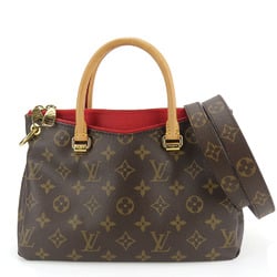 Louis Vuitton Handbag Pallas BB M41241 Monogram Leather Cerise Brown Shoulder Bag Women's LOUIS VUITTON