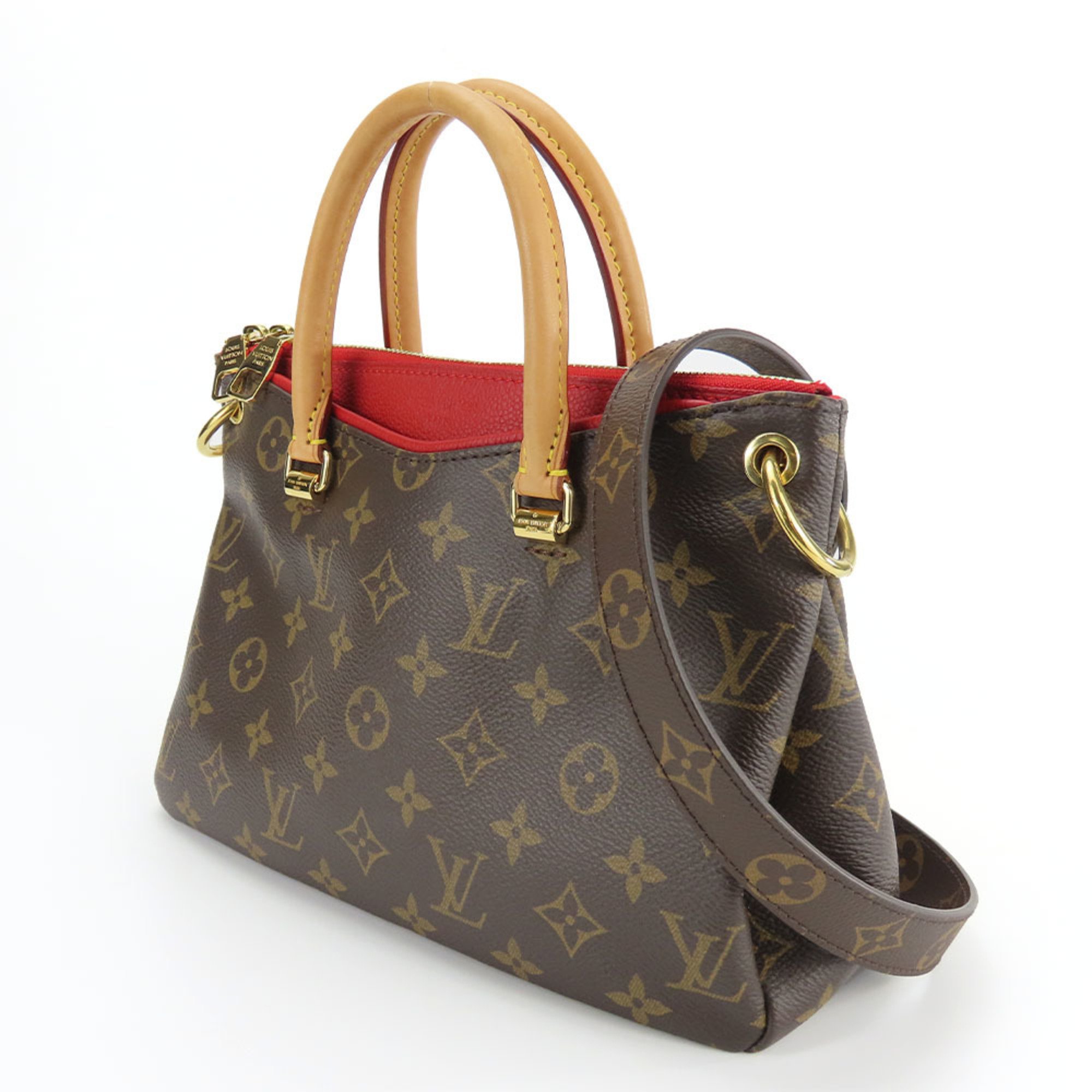 Louis Vuitton Handbag Pallas BB M41241 Monogram Leather Cerise Brown Shoulder Bag Women's LOUIS VUITTON