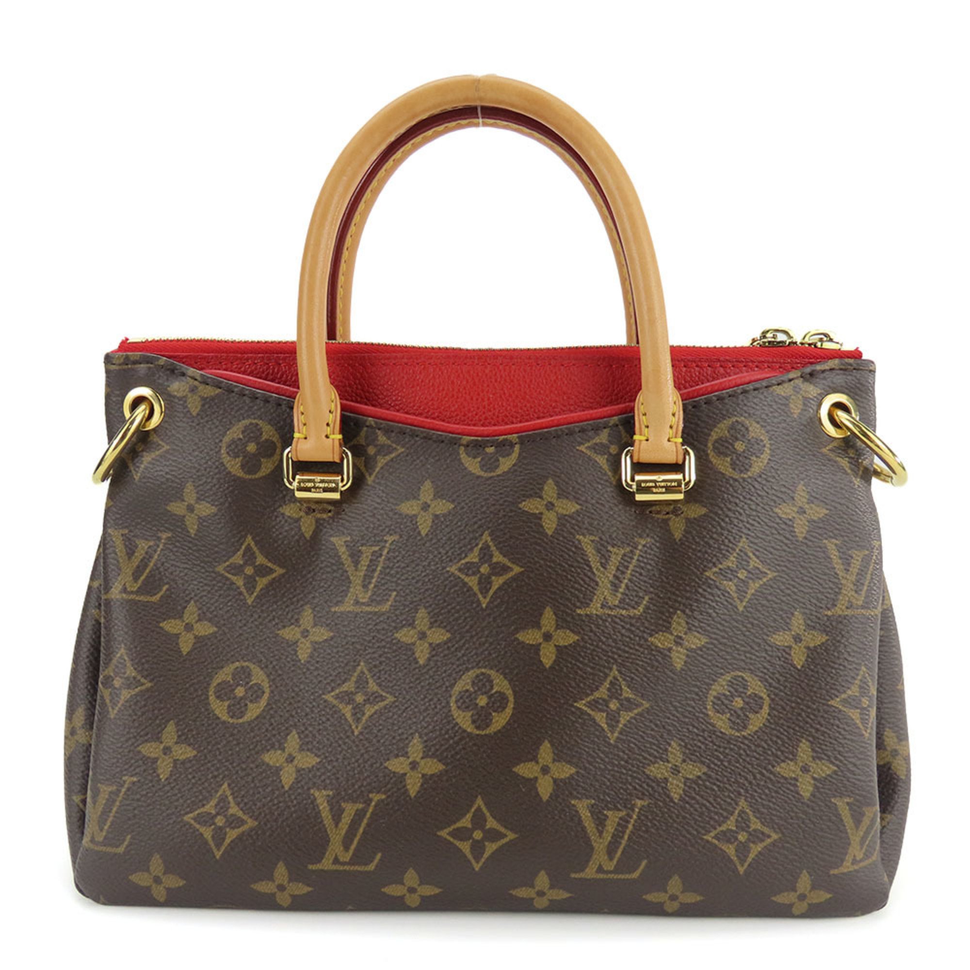 Louis Vuitton Handbag Pallas BB M41241 Monogram Leather Cerise Brown Shoulder Bag Women's LOUIS VUITTON