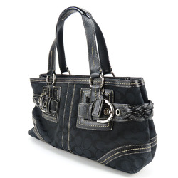 Coach Tote Bag 5089 Signature Canvas Black Women's COACH