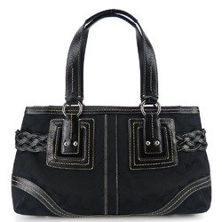 Coach Tote Bag 5089 Signature Canvas Black Women's COACH