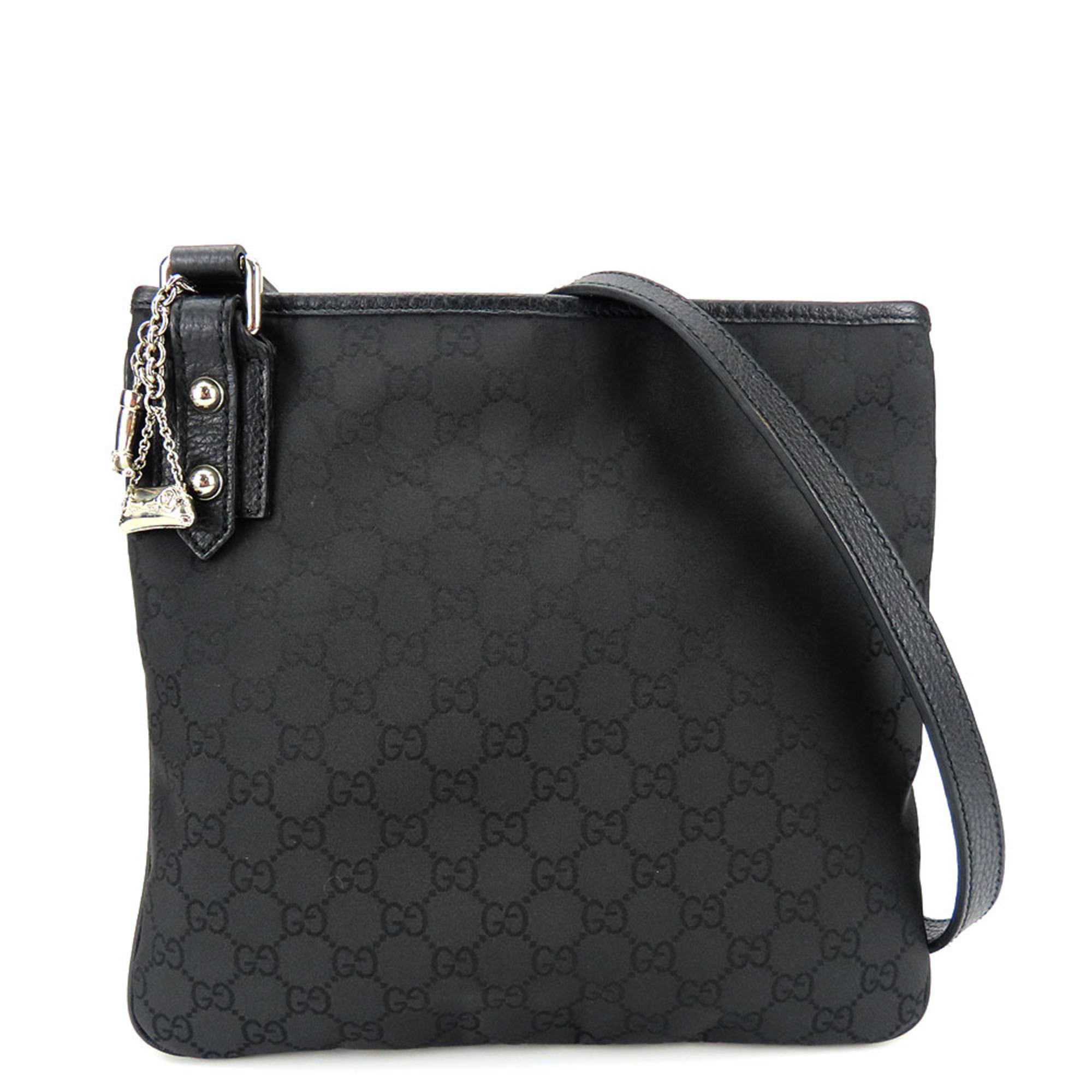 Gucci Shoulder Bag 268620 Nylon Canvas Black GG Women's GUCCI