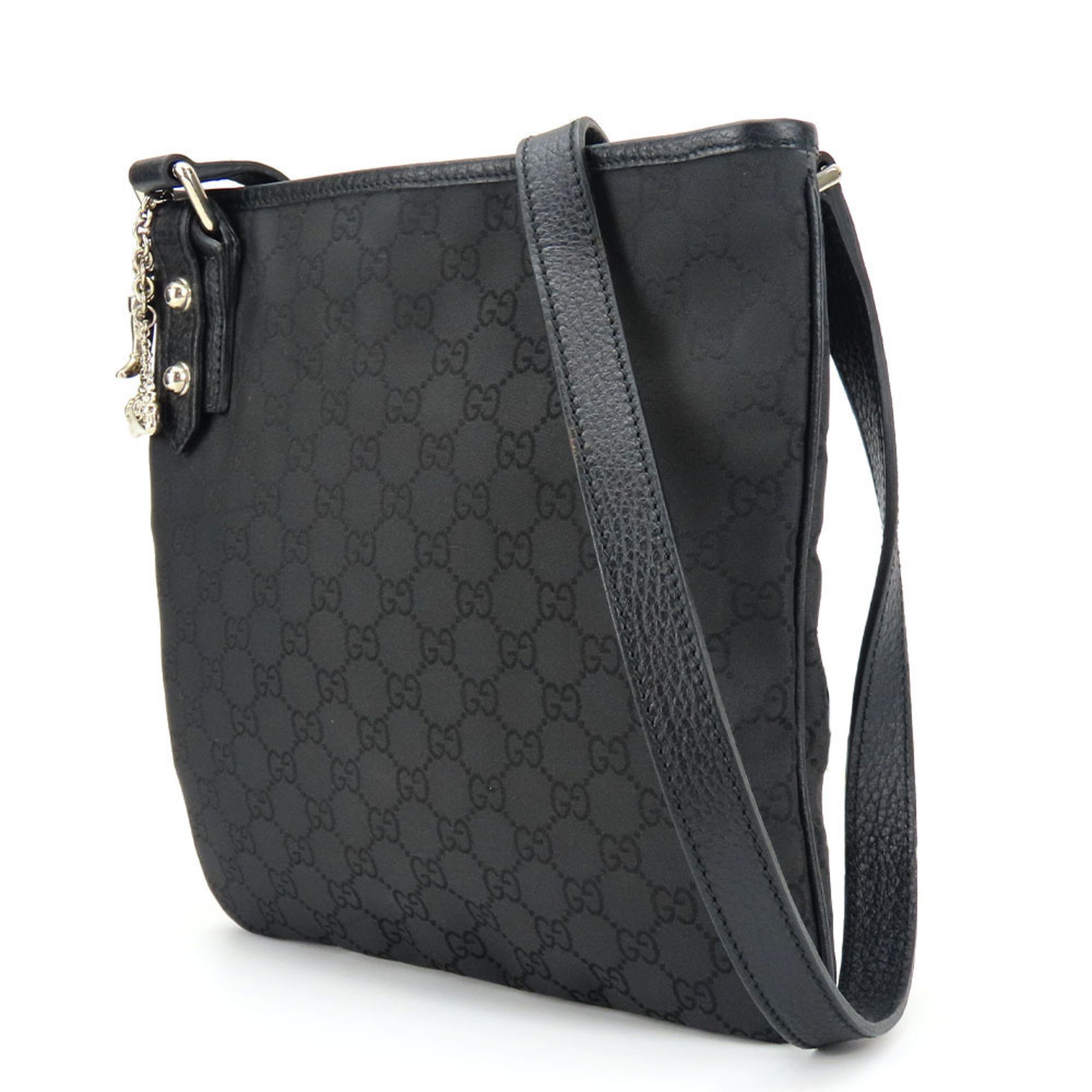 Gucci Shoulder Bag 268620 Nylon Canvas Black GG Women's GUCCI