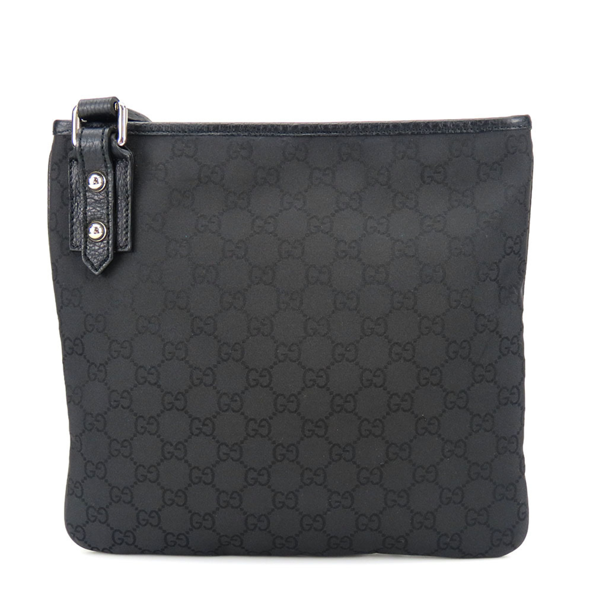 Gucci Shoulder Bag 268620 Nylon Canvas Black GG Women's GUCCI