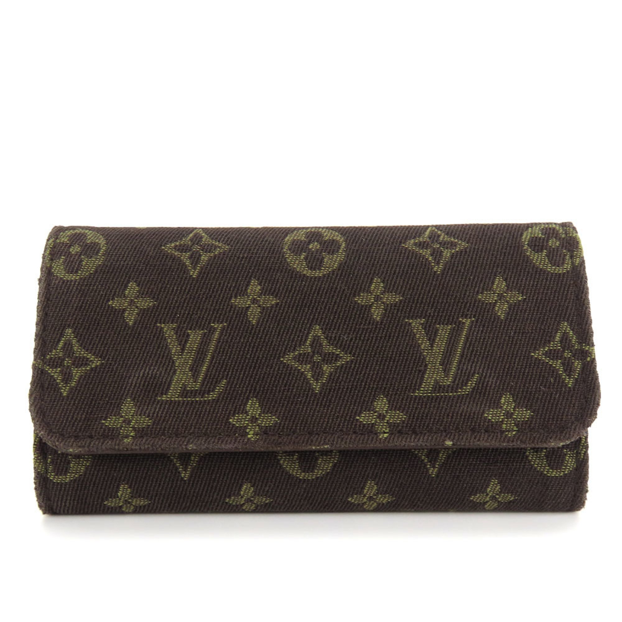 Louis Vuitton Key Case Multicle 4 M92431 Monogram Run Ebene Brown Accessories Women's LOUIS VUITTON