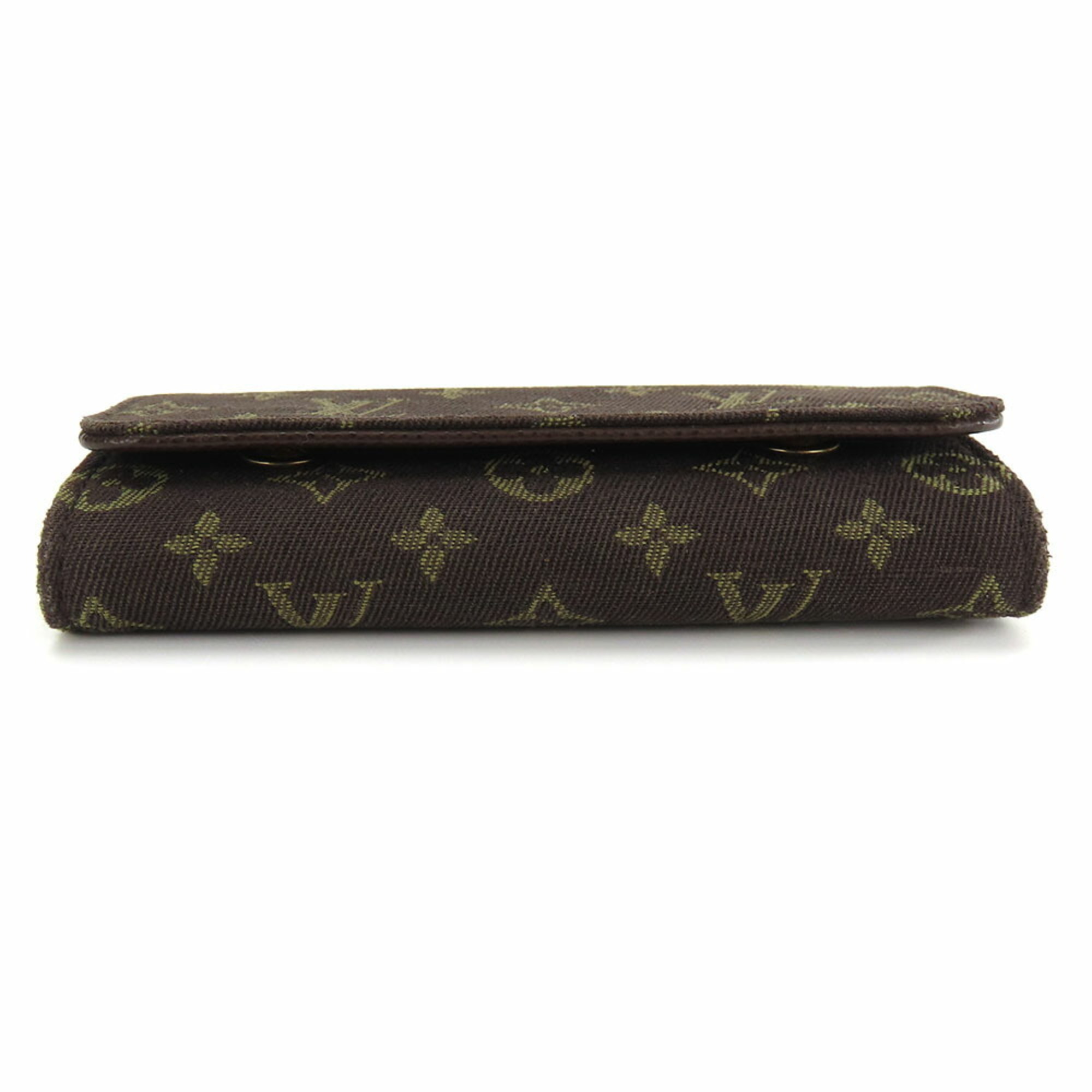 Louis Vuitton Key Case Multicle 4 M92431 Monogram Run Ebene Brown Accessories Women's LOUIS VUITTON