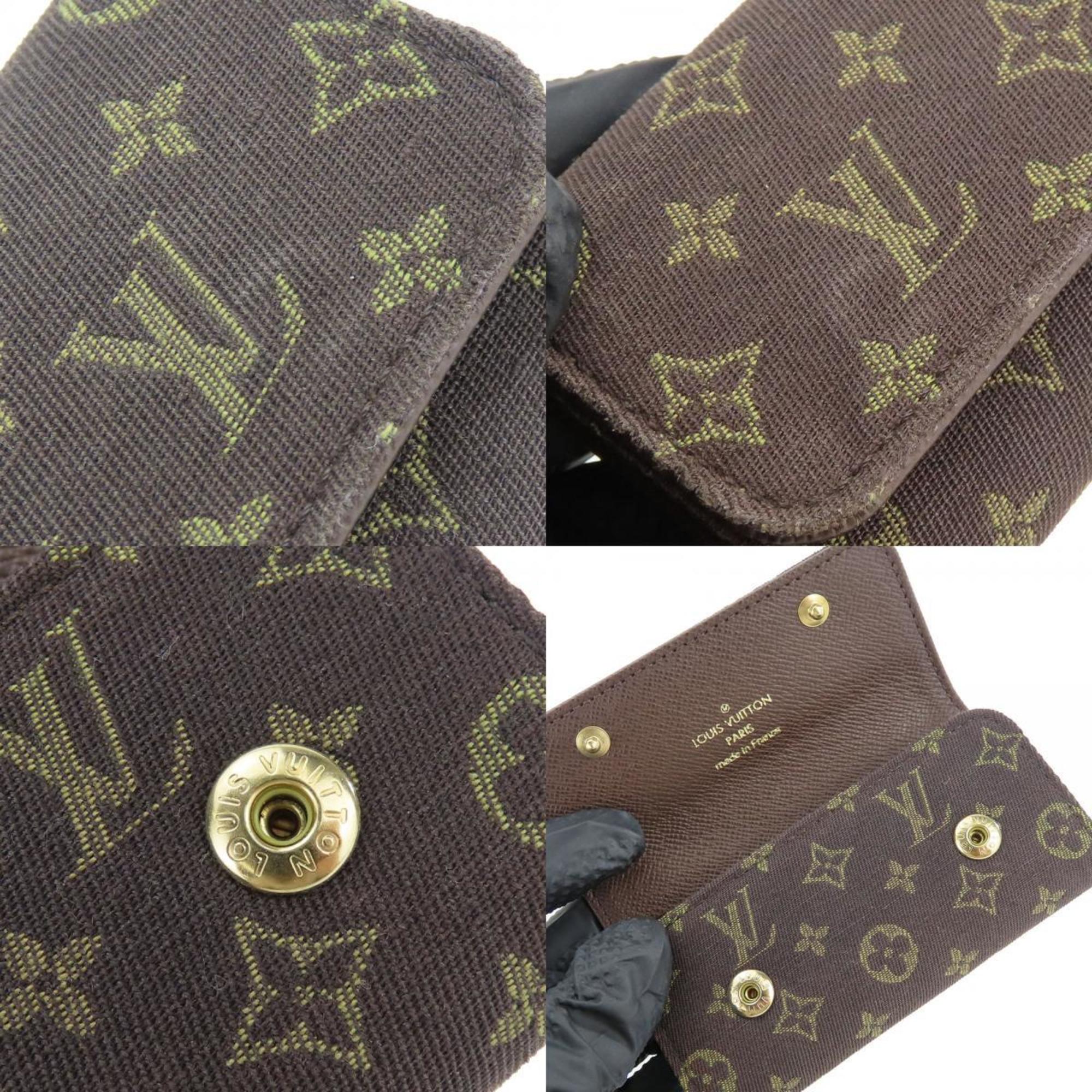 Louis Vuitton Key Case Multicle 4 M92431 Monogram Run Ebene Brown Accessories Women's LOUIS VUITTON