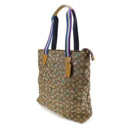 Coach Tote Bag F30604 Signature Canvas Beige Multicolor Cherry Rainbow Glitter Women's COACH