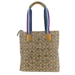 Coach Tote Bag F30604 Signature Canvas Beige Multicolor Cherry Rainbow Glitter Women's COACH