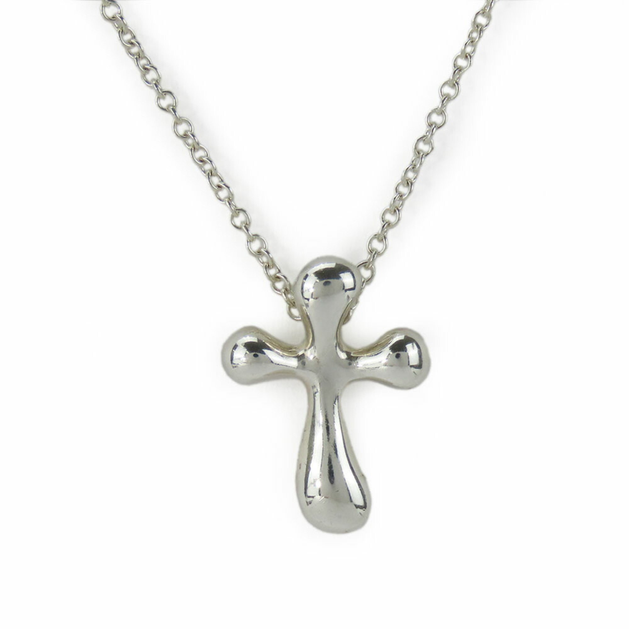 Tiffany Necklace Small Cross Silver 925 Approx. 2.4g Elsa Peretti Women's TIFFANY&Co.