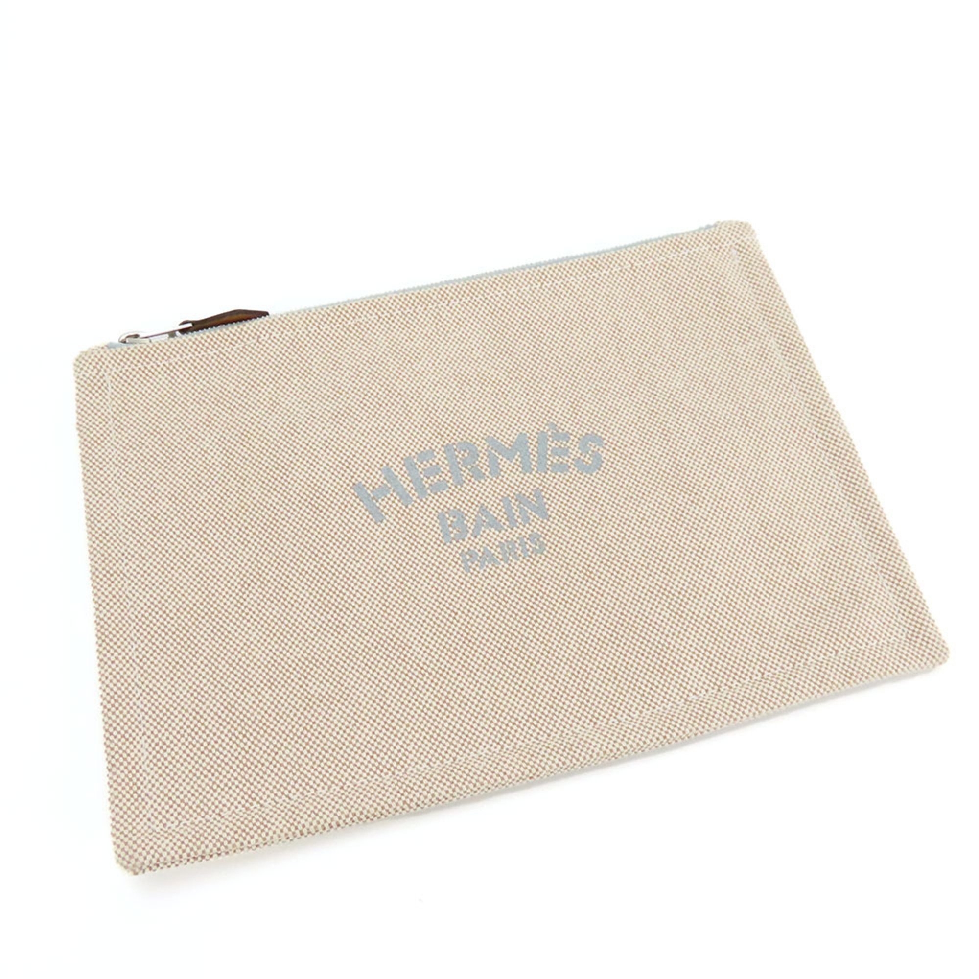 Hermes Pouch New Yachting PM Canvas Beige Multi Women's Men's HERMES