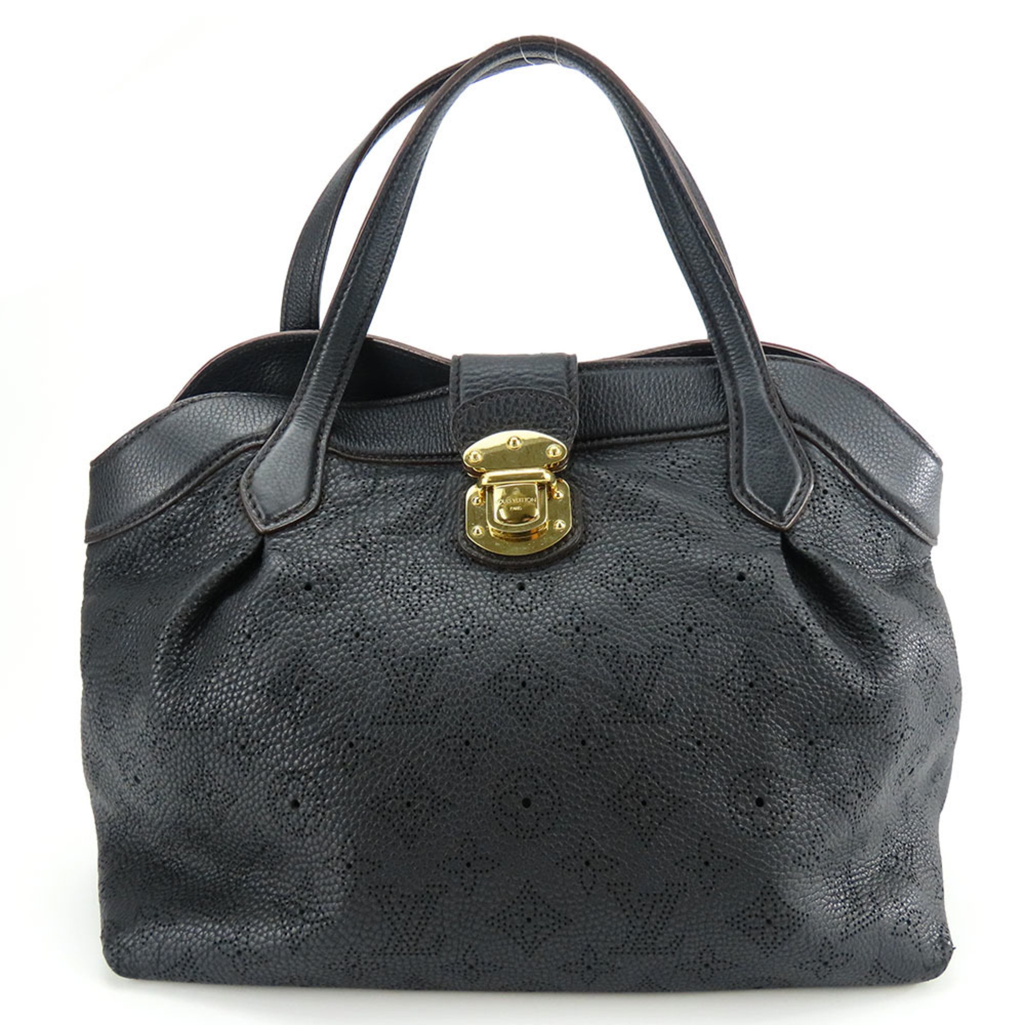 Louis Vuitton Handbag Seals PM M93465 Monogram Mahina Noir Black Punching Women's LOUIS VUITTON