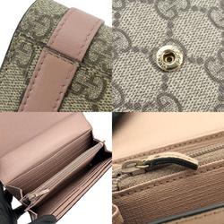 Gucci Long Wallet 309760 GG Supreme Canvas Leather Brown Pink Accessories Women's GUCCI