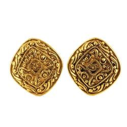 Chanel Earrings Coco Mark Diamond Shape GP Plated Gold Women's