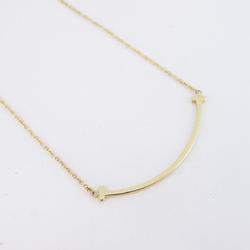 Tiffany Necklace T Smile Small K18YG Yellow Gold Women's