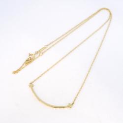 Tiffany Necklace T Smile Small K18YG Yellow Gold Women's